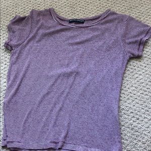 brandy red and white striped tee